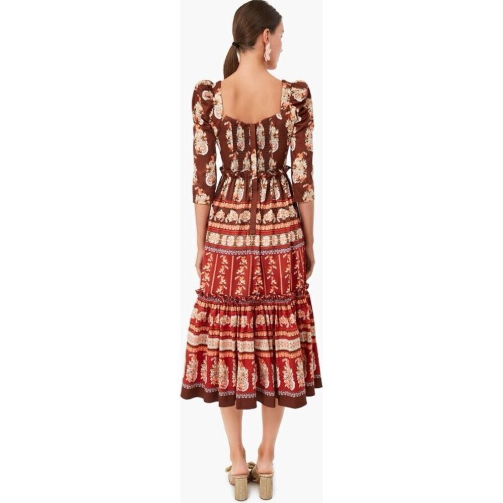 Cara Cara Brown and Red Midi Dress - Picture 3 of 14